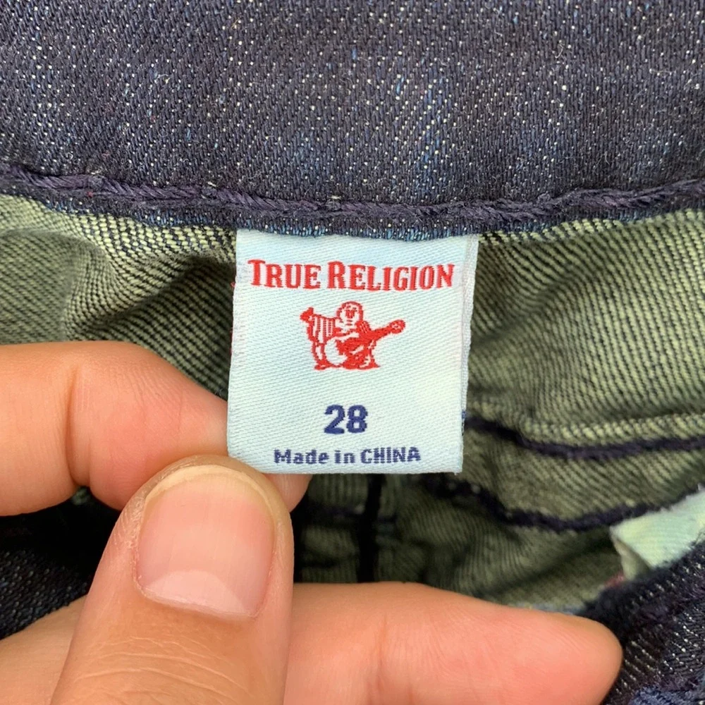 True Religion Ricky Relaxed Straight‎ Jeans Women’s Blue Dark Wash Denim Size 28 - Picture 10 of 16